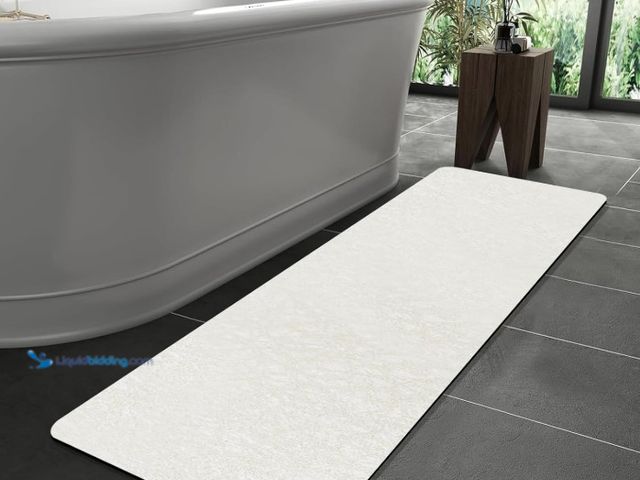 Lot 49-3431486 - Extra Long Bath mat Diatomaceous Earth Bath mat Super Absorbent Quick Dry Non Slip Bathroom Mat Thin...