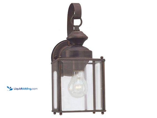 Lot 49-5546784 - Generation Lighting Jamestowne Medium 1-Light Antique Bronze Outdoor Traditional Wall Mount Lantern ...