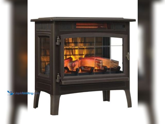 Lot 49-3473735 - Duraflame Freestanding Electric Fireplace Stove Heater with 3D Flame Effect for 1,000 Sq. Ft, Bronze...