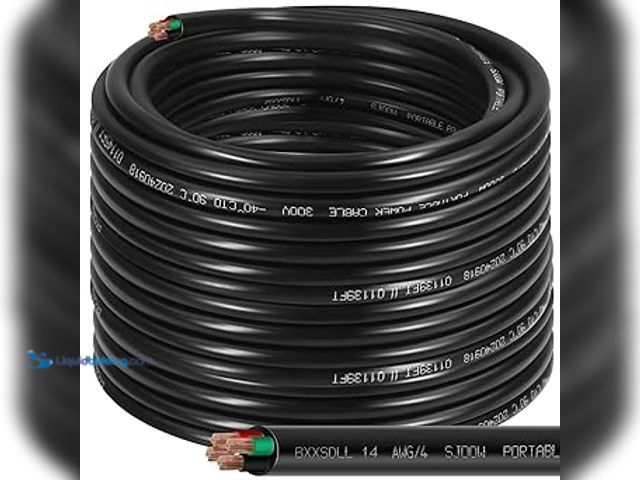 Lot 49-3528688 - 200FT 14/4 SJOOW 300V Wire, 14 AWG 4 Conductor 200FT Heavy Duty 300V Copper Cord, 14 Gauge 4 Conduct...