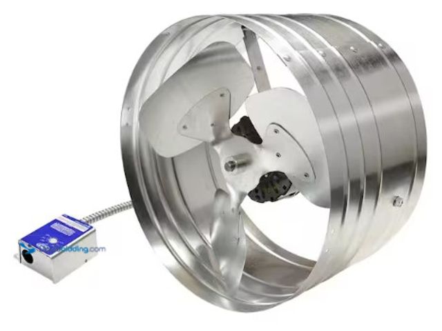 Lot 49-3612831 - Master Flow 1450 CFM Silver Electric Powered Gable Mount Electric Attic Fan, Model # EGV5, Unused.  ...