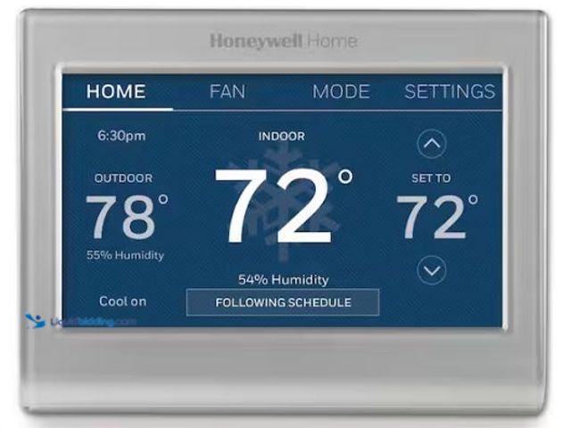 Lot 49-1573097 - Lot of (2) Honeywell Home Wi-Fi Smart Color 7-Day Programmable Smart Thermostat with Color-Changing ...