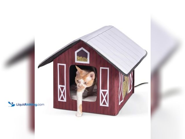 Lot 49-3432553 - K&H Pet Products Heated Outdoor Cat House for Outside Pets in Winter, Weatherproof Outdoor House for...
