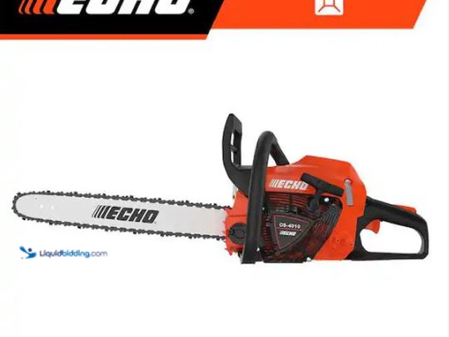 Lot 49-1573911 - ECHO 18 in. 41.6 cc 2-Stroke Gas Rear Handle Chainsaw, Model # CS-4010-18, Slightly used, Has compre...
