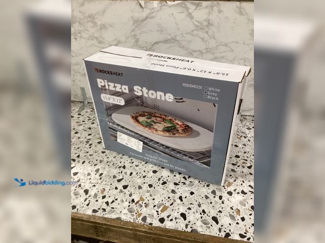 Lot 49-3527836 - Rocksheat Pizza Stone 15.8'' x 12'' x0.6'' ceramic coating Pizza Stones for Oven Grill BBQ (Gray) It...