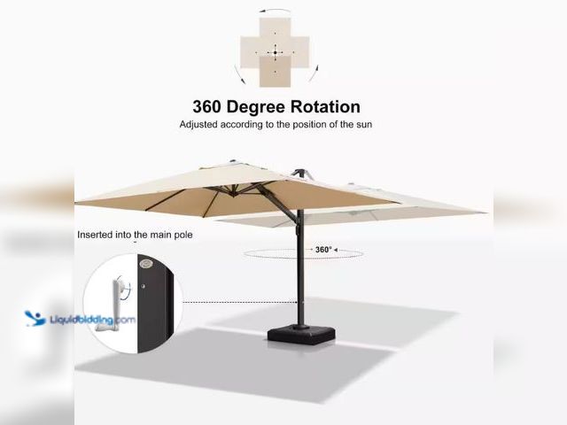Lot 49-5430188 - PURPLE LEAF 10 ft. x 13 ft. Large Outdoor Aluminum Cantilever 360-Degree Rotation Patio Umbrella wit...