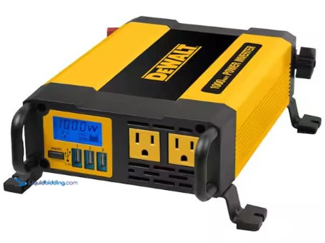Lot 49-2022479 - DEWALT 1000-Watt Portable Car Power Inverter with Triple USB Ports, Model # DXAEPI1000, MSRP $159.00...