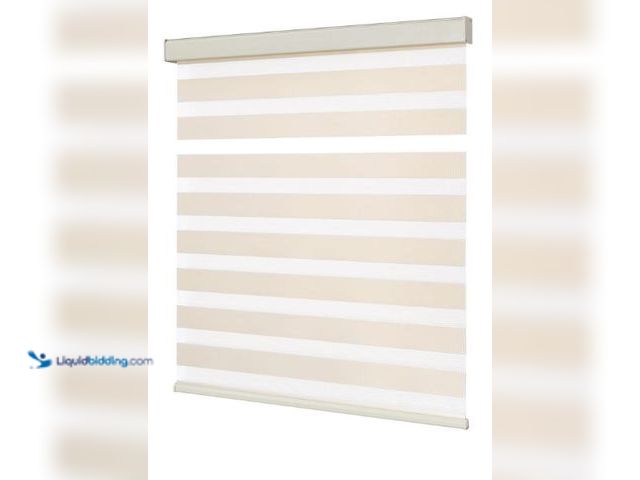 Lot 49-3432199 - Joydeco Cordless Zebra Blinds for Windows, Dual Layer Light Control Window Blinds with Light-Proof A...