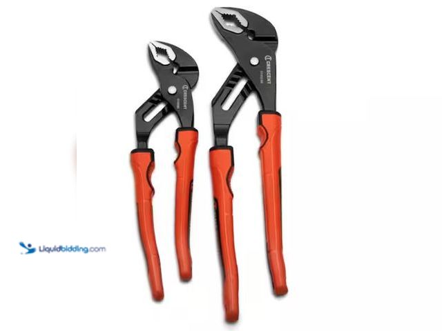 Lot 49-2005830 - (2-Piece) Crescent Grip Zone V-Jaw Dual Material Tongue and Groove Plier Set 10 in. and 12 in., Mode...