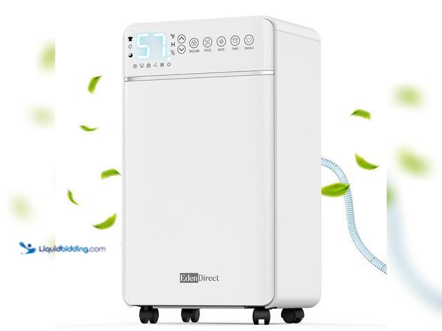 Lot 49-5543499 - Edendirect
30 pt. 3,000 sq.ft. Dehumidifier for Basement with Bucket, Drain Hose, in White, Quick M...