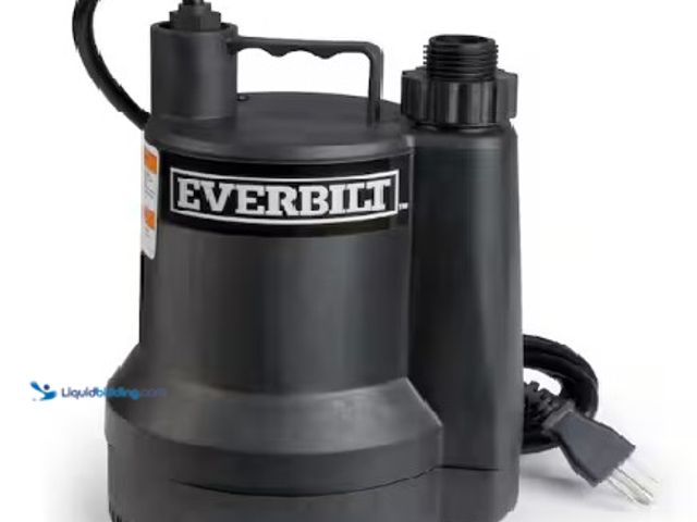Lot 49-3631560 - Everbilt 1/6 HP Plastic Submersible Utility Pump, Model # SUP54-HD, Slightly used, Powers on.   Ref#...
