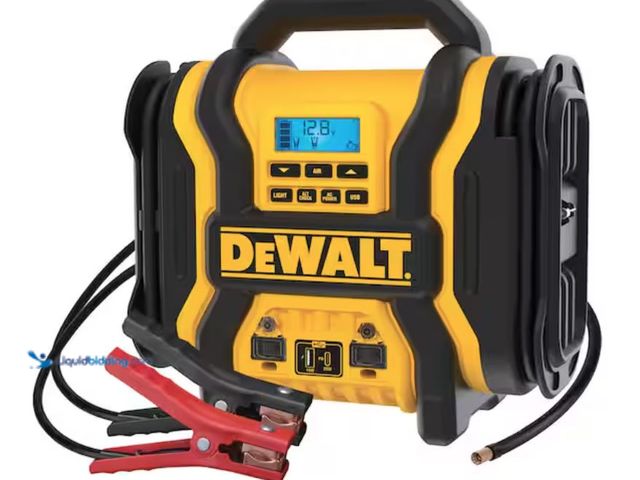 Lot 49-2005624 - DEWALT 2000-Peak Amp Portable Jump Starter with Digital Compressor, USB and AC Power Bank, Model # D...