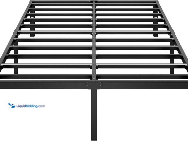Lot 49-5546015 - HLIPHA Metal Platform Bed Frame 18 Inch Tall,No Box Spring Needed,Queen Size Bed with Heavy Duty Str...