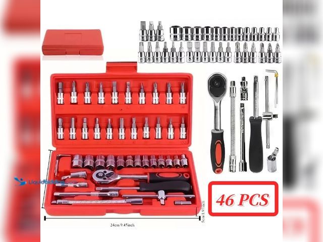 Lot 49-1811737 - Metric 1/4" Rachet/Socket 46 Piece Set with Hard Case - NEW - Includes 21pc-BIT SOCKETS:  SL4,5.5,7 ...