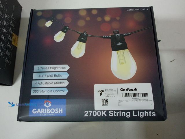Lot 49-3481632 - Garibosh 2700k String Lights, 4 Adjustable Modes, 50FT, 360 Remote Control Model# DFQY-SS14, New, (4...