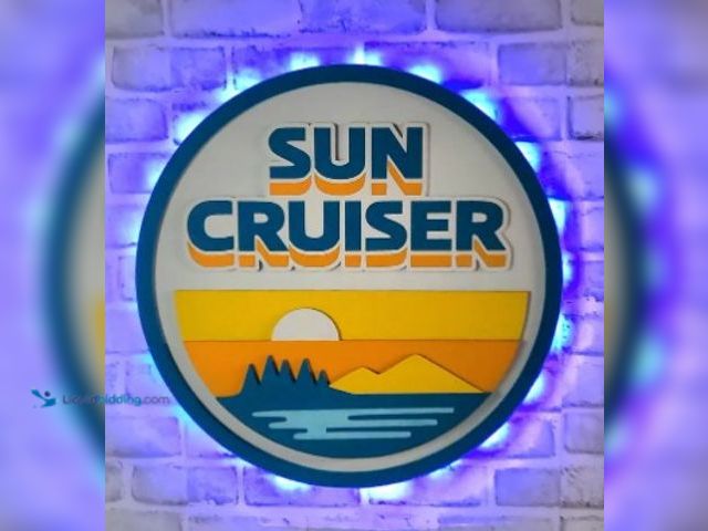 Lot 49-3563624 - Sun Cruiser Ice Tea Vodka 3D LED Lighted Sign with remote (opened to view) New