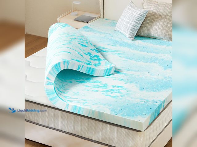 Lot 49-3527651 - Sweetcrispy Mattress Topper Twin XL, 4 Inch Thick Memory Foam Gel Infused Cooling Toppers Pad for Tw...