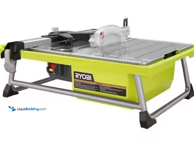 Lot 49-1544791 - RYOBI 4.8 -Amps 7 in. Blade Corded Tabletop Wet Tile Saw, Model # WS722, Unused, Factory packed.  Re...