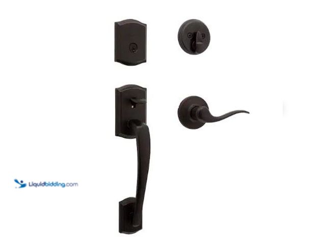 Lot 49-3432450 - Kwikset Prescott Venetian Bronze Single Cylinder Entry Door Handle set with Tustin Handle Featuring ...