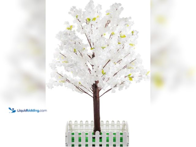 Lot 49-3527504 - Artificial Cherry Blossom Tree - Handmade White Fake Cherry Blossom Tree Centerpieces for Wedding Pa...