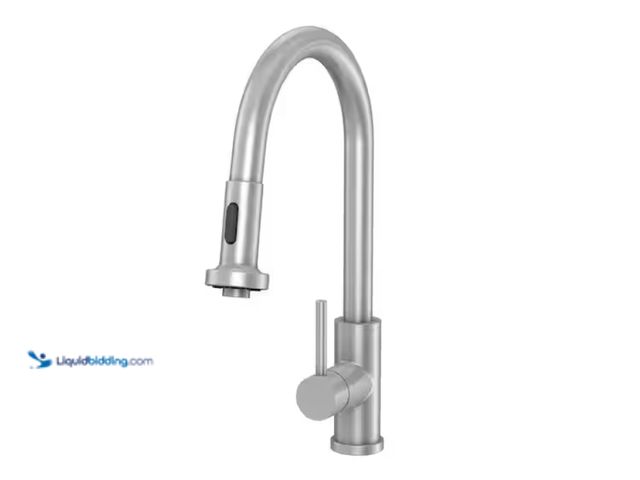 Lot 49-2000459 - Glacier Bay Single-Handle Pull-Down Sprayer Utility Faucet, Brushed Nickel, Model # D0013B, Unused. ...