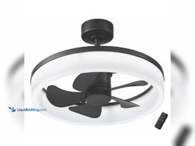 Lot 49-5407129 - Home Decorators Collection Dialstone 23 in. Indoor/Outdoor Matte Black Fandelier Ceiling Fan with Ad...