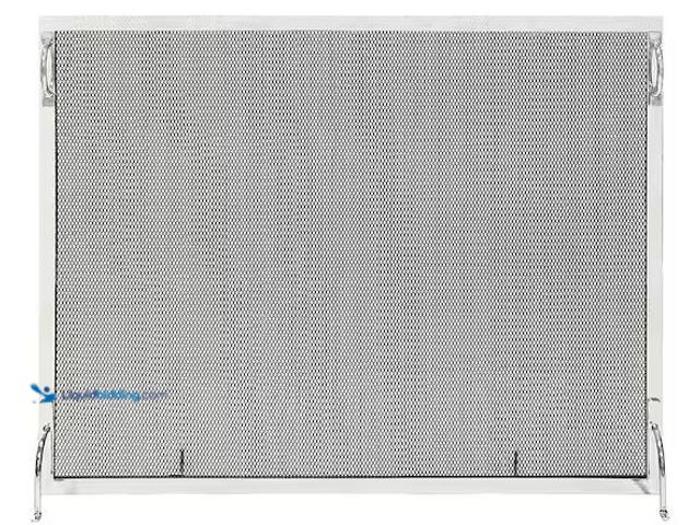 Lot 49-3539064 - ACHLA DESIGNS
50 in. L Polished Nickel 1-Panel Montreal Modern Flat Fireplace Screen Internet # 315...