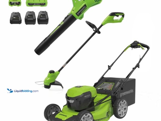 Lot 49-1551520 - 48V (24V x 2) 21" Cordless Battery Push Mower 3PC Combo Kit w/ (2) 5.0Ah Batteries,(1) Dual Port Rap...