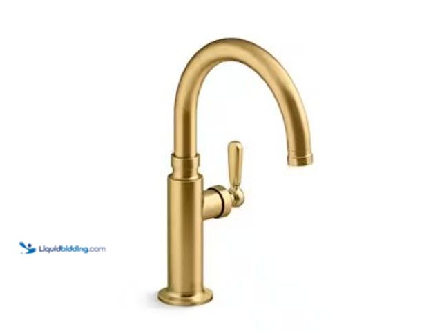 Lot 49-2025687 - KOHLER Edalyn By Studio McGee Single-Handle Bar Faucet in Vibrant Brushed Moderne Brass, Model # 283...