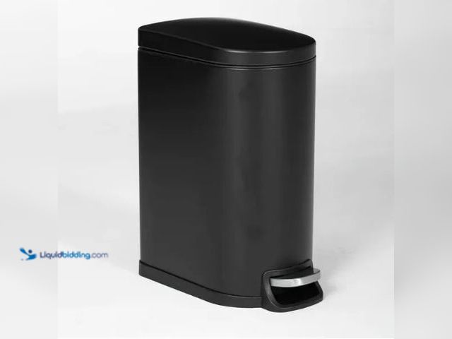 Lot 49-3480402 - Racxily Stainless Steel Kitchen Trash Can, 10L/2.6 Gal., Black/Silver, Model # SSTC103-10L-B, Unused...