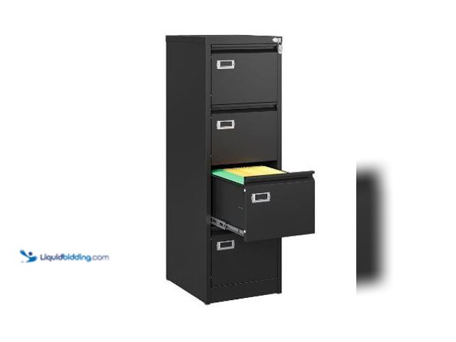 Lot 49-3473699 - STANI 4 Drawer File Cabinets with Lock, Metal Filing Cabinet for Home Office, Steel Lockable Storage...