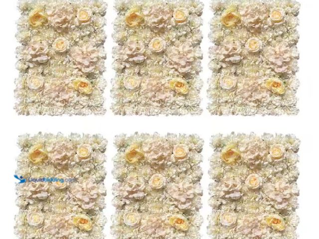 Lot 49-2000913 - (6-Piece) YIYIBYUS Artificial Rose Flower Wall Panels Wedding Party Background Décor, 15.74 in x 23....