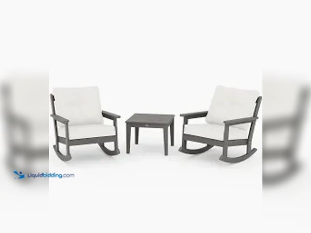 Lot 49-5541604 - polywood grant park 3 piece deep seating se in white/stone blue. +