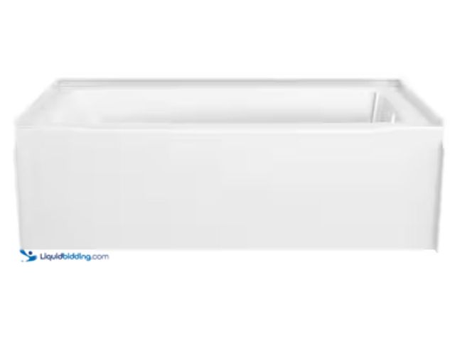 Lot 49-2006282 - Delta Classic 500 60 in. x 32 in. Alcove Deep Soaking Bathtub with Right Drain in High Gloss White, ...
