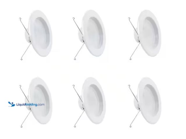 Lot 49-1550199 - (6-Pack)  Feit Electric 5/6 in. 925 Lumens 2700K Soft White Dimmable Integrated LED Retrofit Recesse...
