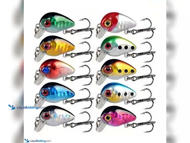Lot 49-5388872 - Lot of 10 Crankbait Fishing Lures 1.02" 2.1g - NEW - The set includes a variety of colorful and real...