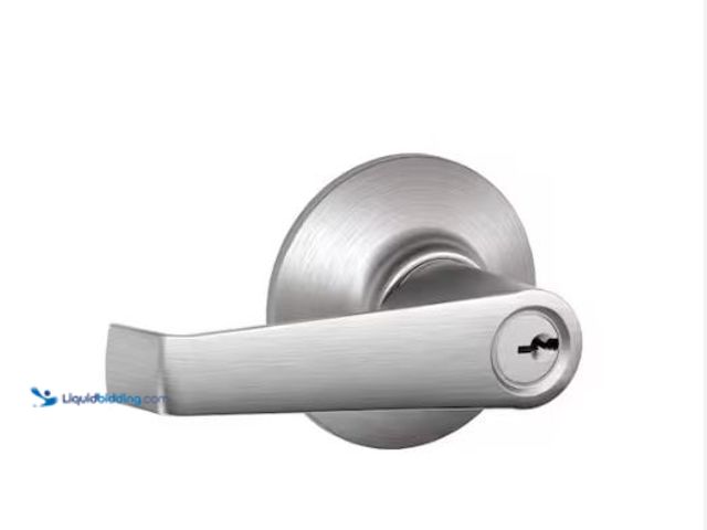 Lot 49-3432654 - Lot of (4) Schlage Elan Satin Chrome Light Commercial Keyed Entry Door handle, Model # F51CS V ELA 6...