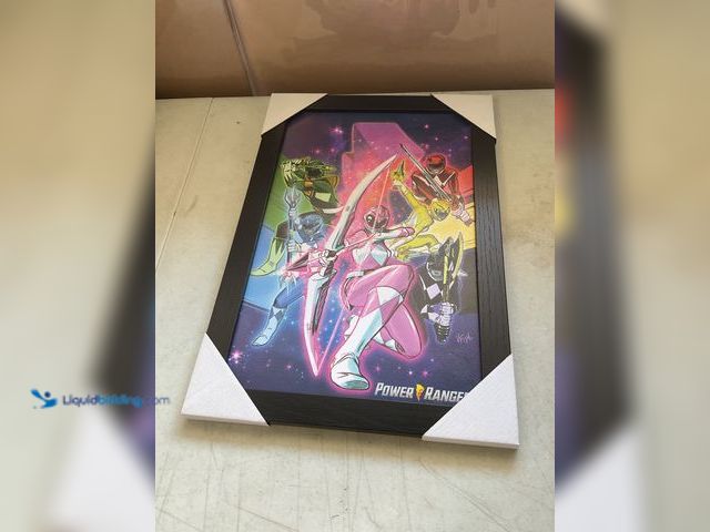 Lot 49-5451683 - Other BRAND NEW FRAMED POWER RANGERS PRINT IN WOODEN FRAME MEASURES APPROXIMATELY 13 INCH BY 19 INCH