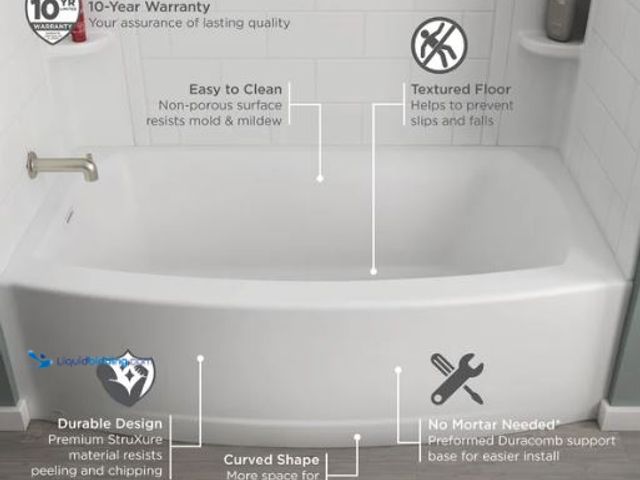 Lot 49-5545607 - American Standard Ovation Curve 60 X 30" Integral Apron Bathtub With Left Hand Outlet With Deep Soak...