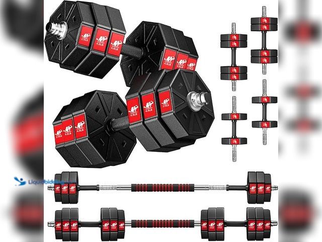 Lot 49-5446936 - LEADNOVO Weights Dumbbell Barbell Set, 66Lbs/30KG 3 in 1 Adjustable Weights Dumbbells Set, Home Fitn...