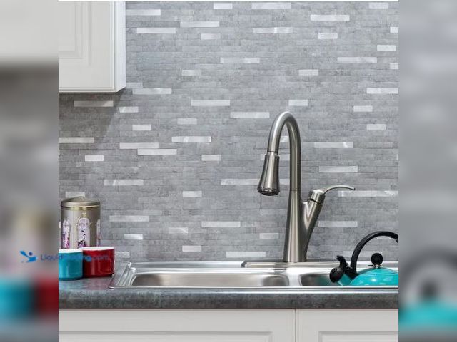 Lot 49-1627288 - Approx (5) sq ft of Aspect Collage 11.75 in. x 12 in. Metal and Composite Peel and Stick Backsplash ...
