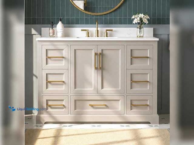 Lot 49-1632015 - 48 Inch Bathroom Vanity with Sink Combo, Solid Wood Frame with Stone Top & Backsplash, Fully-Assembl...