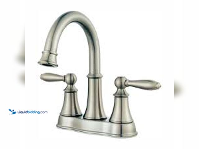 Lot 49-5489078 - Pfister Courant 4 in. Centerset 2-Handle Bathroom Faucet in Brushed Nickel. Model # LF-048-COKK. New...