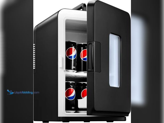 Lot 49-5405717 - Mini Fridge 15 Liter/21 Cans, AC+DC Power Small Fridge for Bedroom, Car, Office, Thermoelectric Cool...