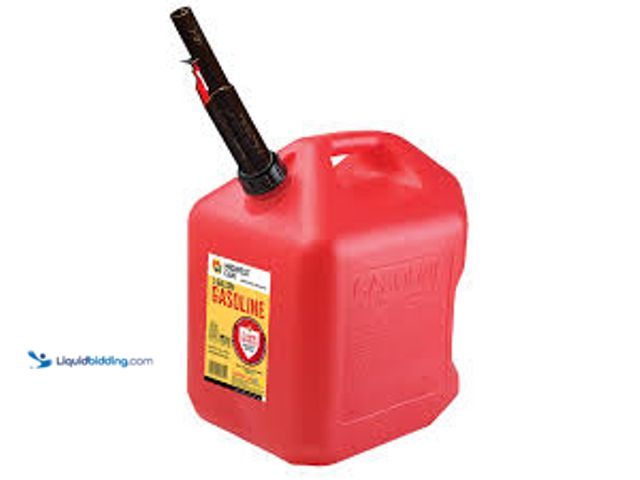Lot 49-5485497 - QTY 2 - Midwest Can 5gal Gas Can Red Midwest Can. Model #079223056101. Unused