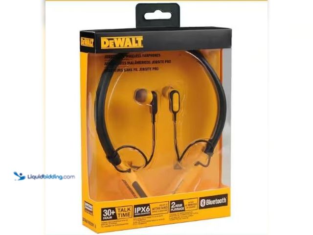 Lot 49-3631521 - DEWALT Jobsite Pro Wireless Earphones, Model # 190 2091 DW2A, Unused.   Ref#PA0804