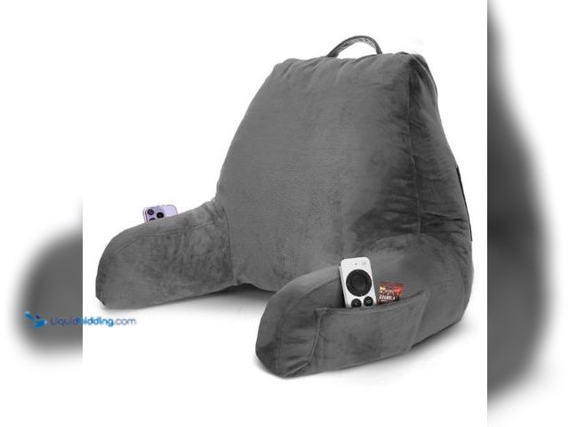 Lot 49-1569689 - Nestl Reading Pillow with Shredded Memory Foam, Designed for Sitting Up in Bed and Couch, Back and A...