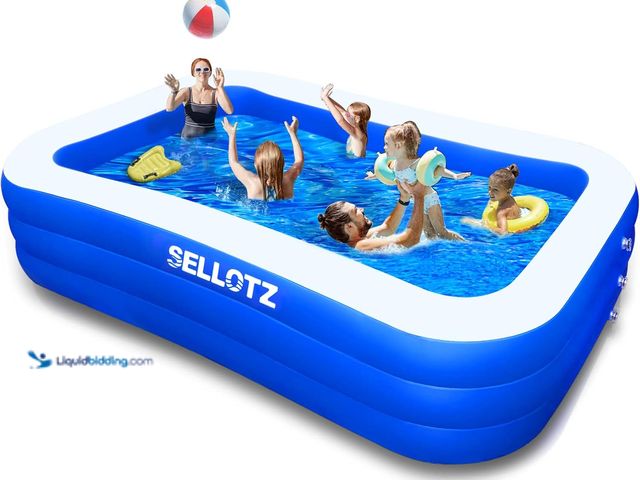 Lot 49-5413531 - Inflatable Pool for Kids and Adults, 120" X 72" X 22" Oversized Thickened Family Swimming Pool for T...