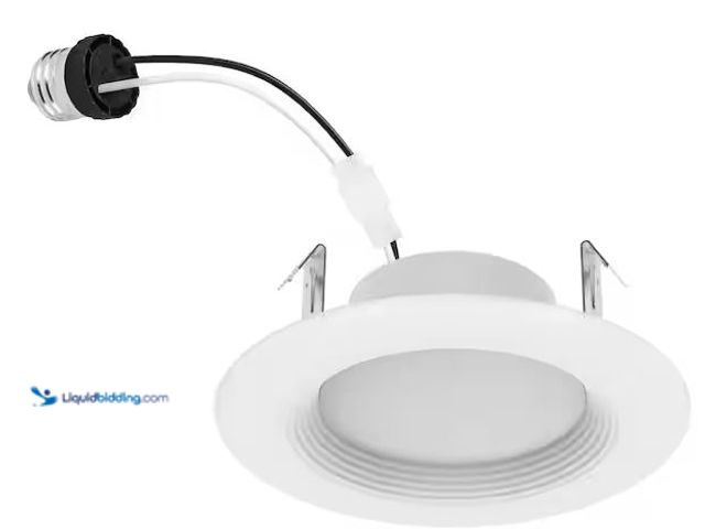 Lot 49-5486415 - EcoSmart
4 in. Integrated LED Recessed Retrofit Light Trim 2700K, (4-Pack) Internet # 314413945
Mo...