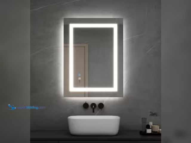 Lot 49-2006139 - TOOLKISS 32 in. W x 24 in. H Large Rectangular Frameless LED Light Anti-Fog Wall Bathroom Vanity Mir...